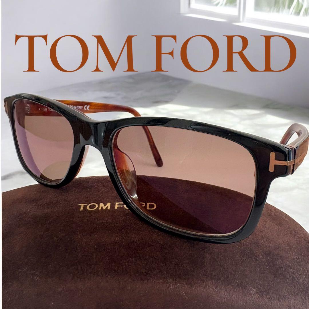 TOM FORD TF5223 サングラス 男女兼用 Tバー 黒×茶
