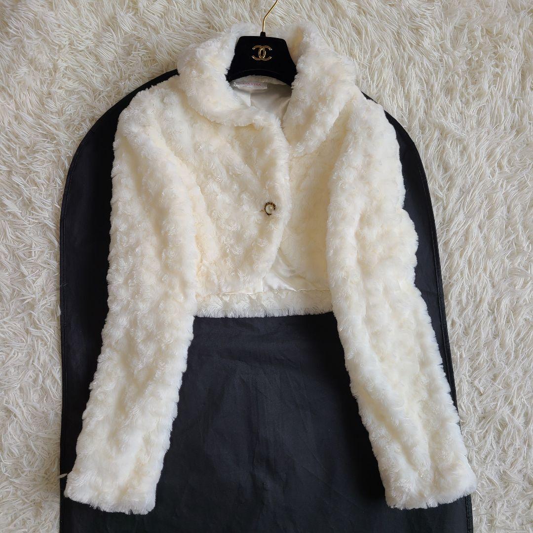 美品✨リズリサ ボアコート ワンピース 2点セット フリル チュール リボン