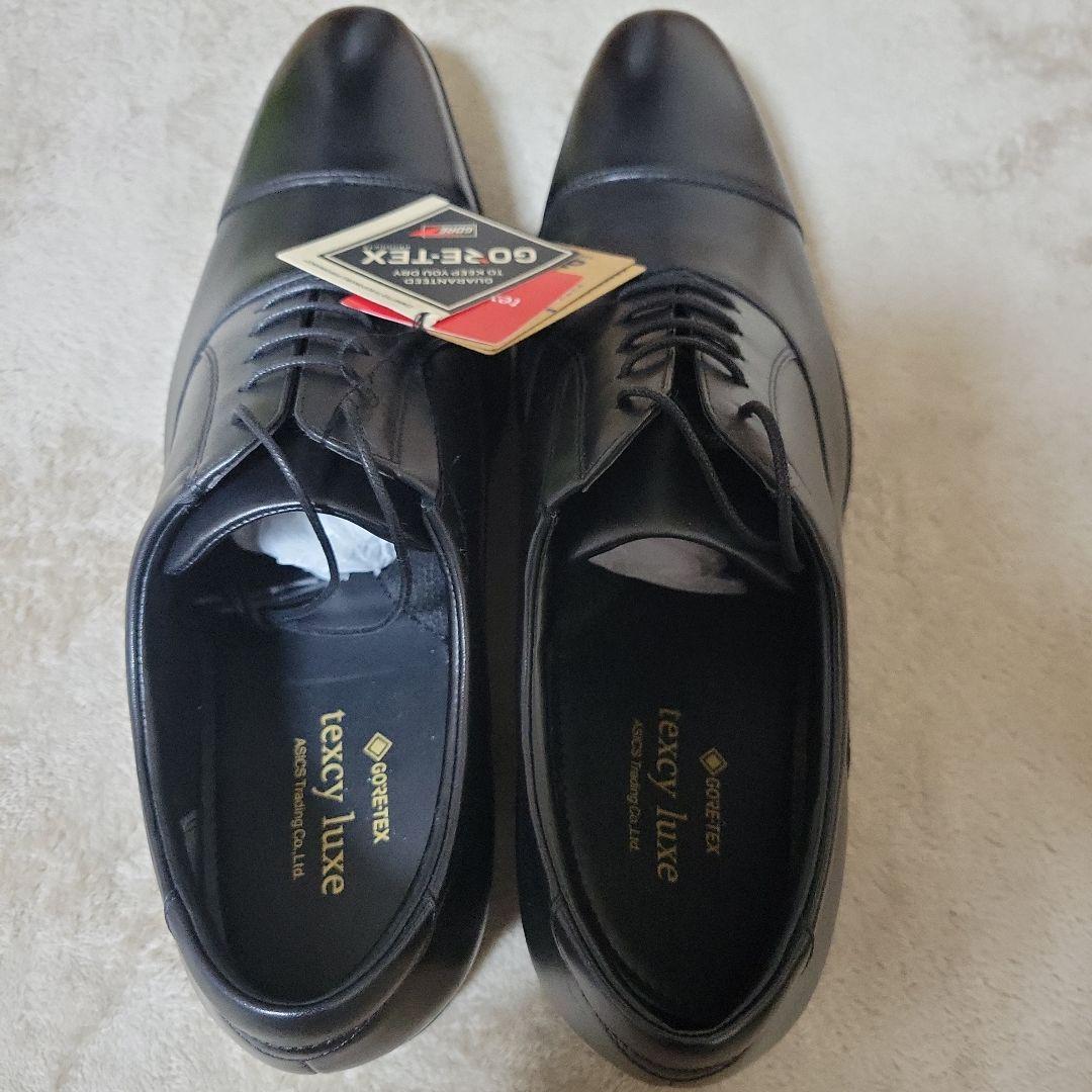 texcy luxe ASICS GORE-TEX ブラックドレスシューズ
