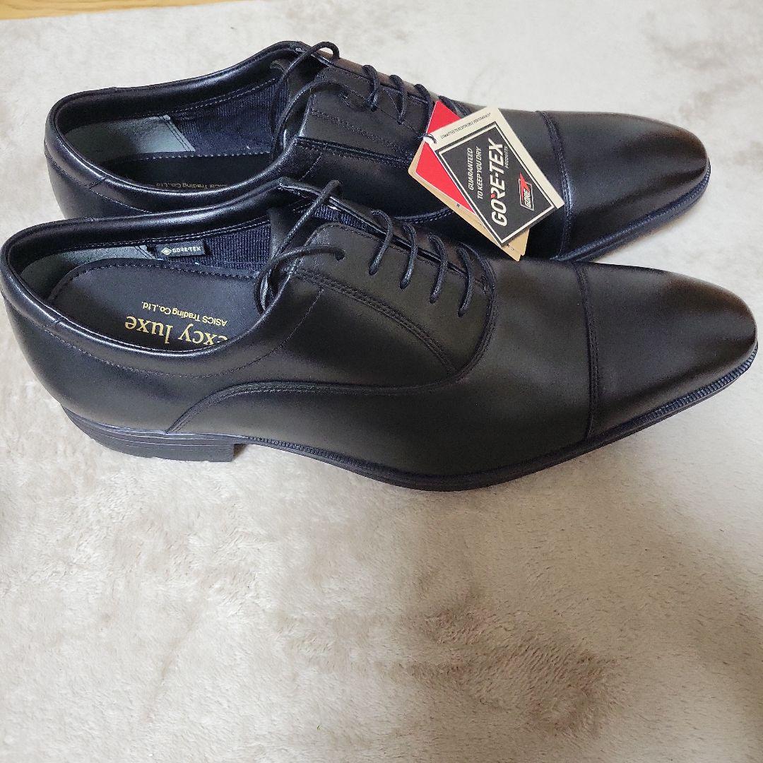 texcy luxe ASICS GORE-TEX ブラックドレスシューズ