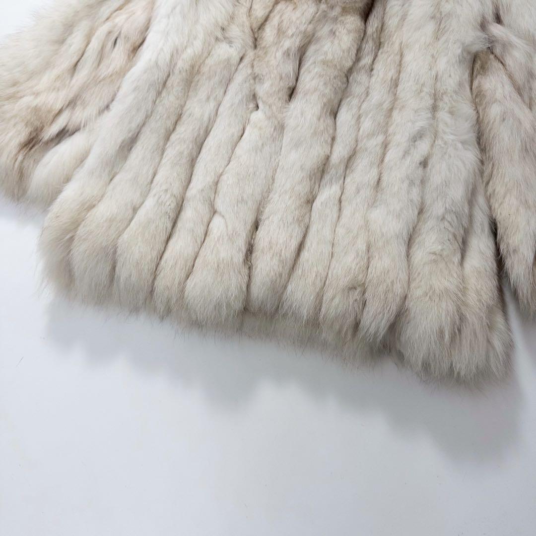 ふわふわ◎ブルーフォックス ファーコート 大きめサイズ　レディース　青狐　本毛皮