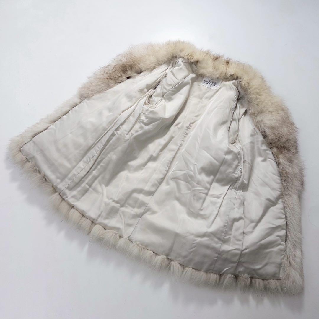 ふわふわ◎ブルーフォックス ファーコート 大きめサイズ　レディース　青狐　本毛皮