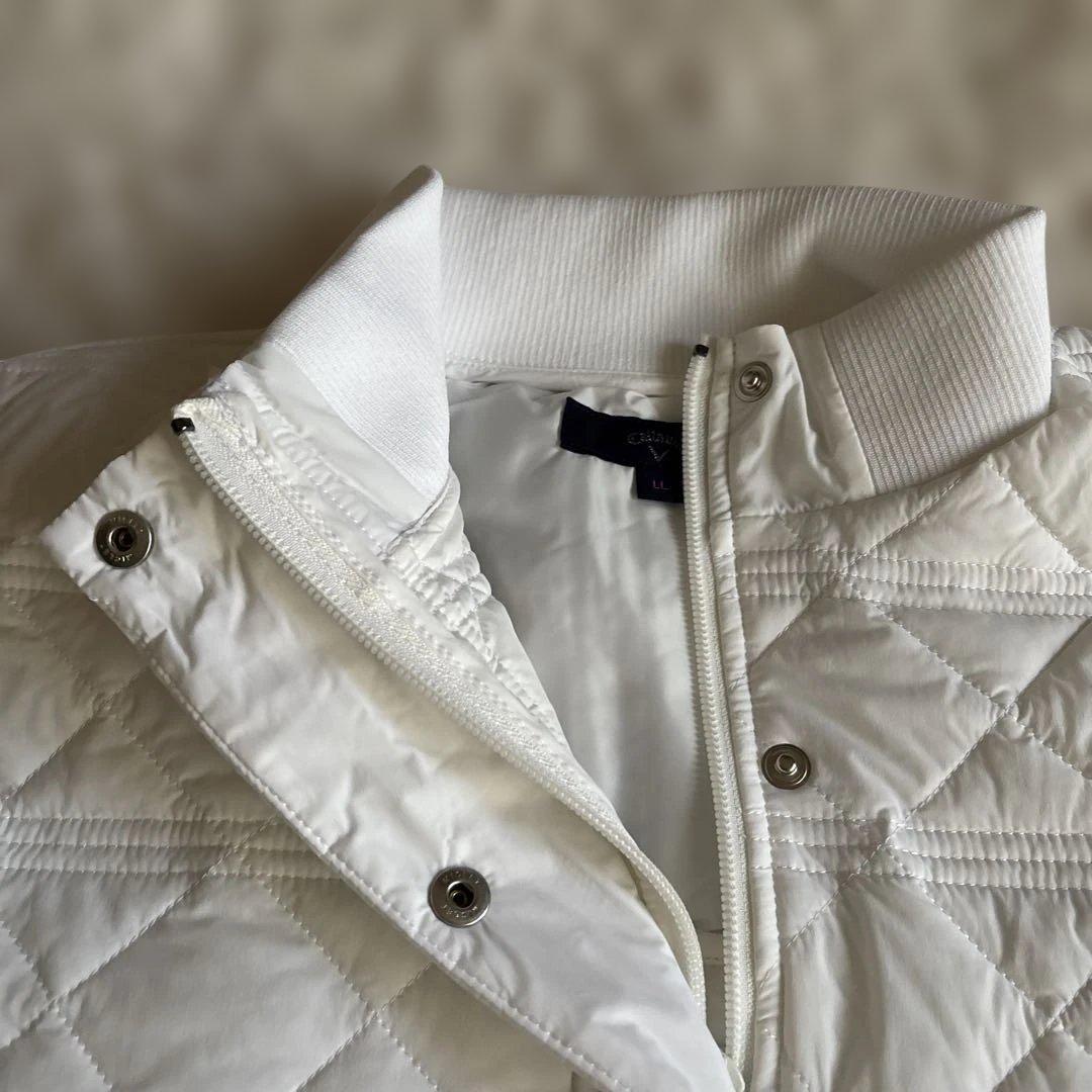 新品　キャロウェイ　中綿入りロングベスト　白　サイズLL 送料込み