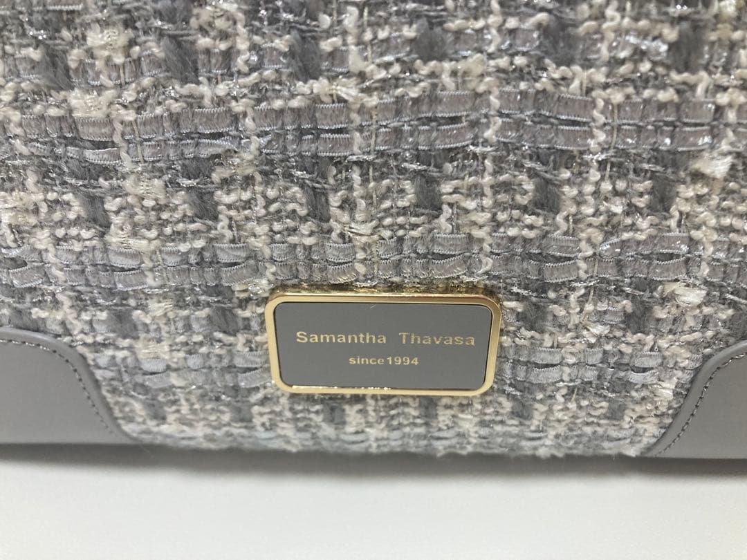 サマンサタバサ ファンシーツイードスクエアハンドバッグ ホリデーコレクション