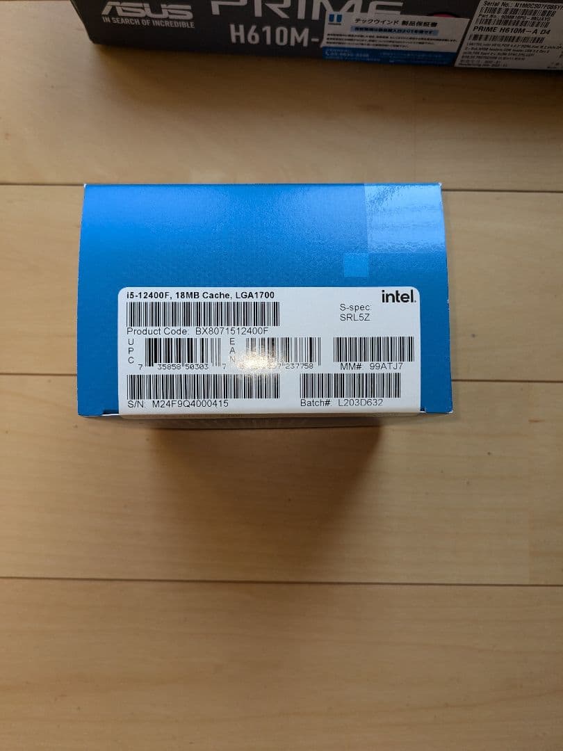 CPU Core i5 12400F & ASUS PRIME H610M-A D4