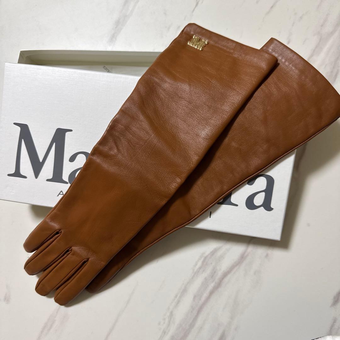 【バンブ様】マックスマーラ　ブラウン 羊革 手袋 Mサイズ