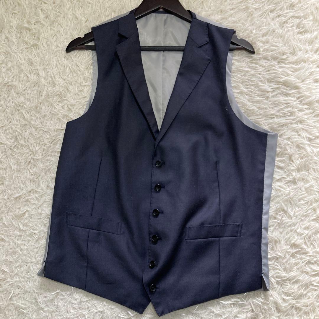 銀座グローバルスタイル セットアップ スーツ L 3ピース ネイビー ビジネス