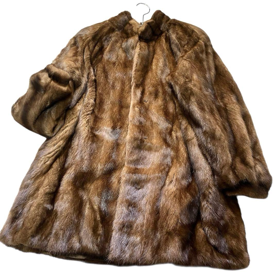 専用 総丈80cm デミバフミンク リアルファーコート 毛皮 なめし柔らか