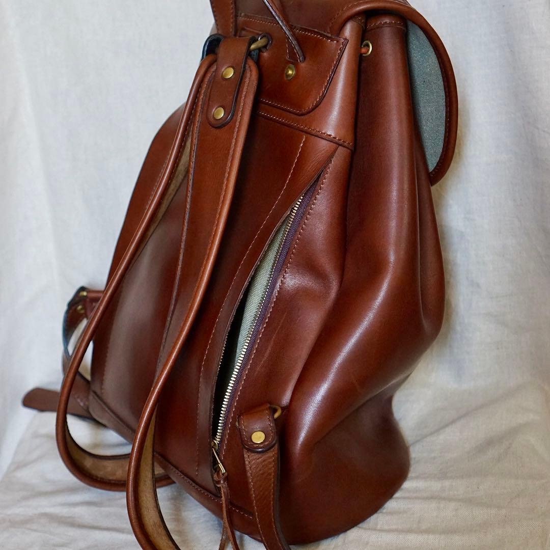 ハンドメイド　手縫い　レザーリュック　イタリアンレザー