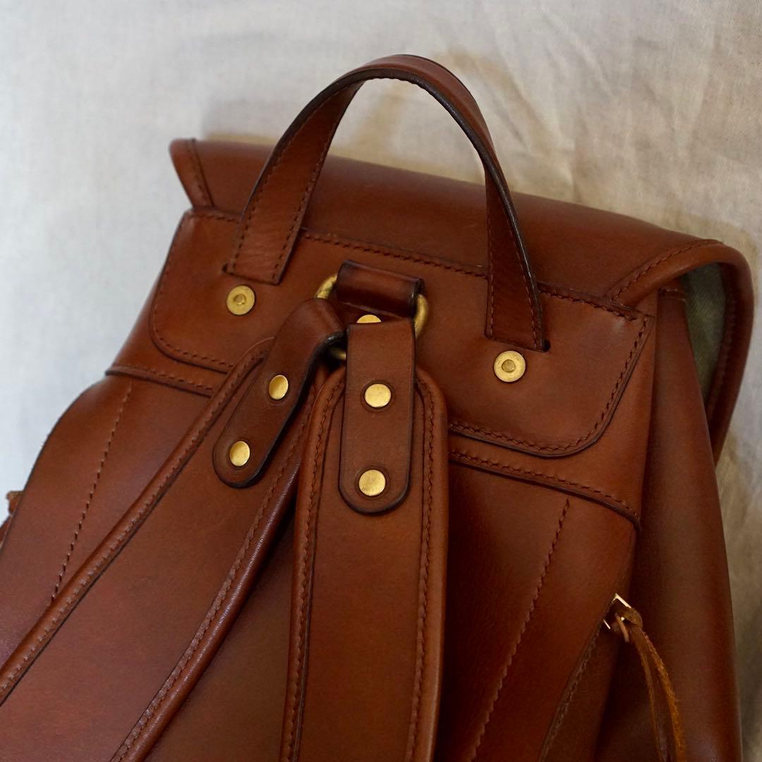 ハンドメイド　手縫い　レザーリュック　イタリアンレザー