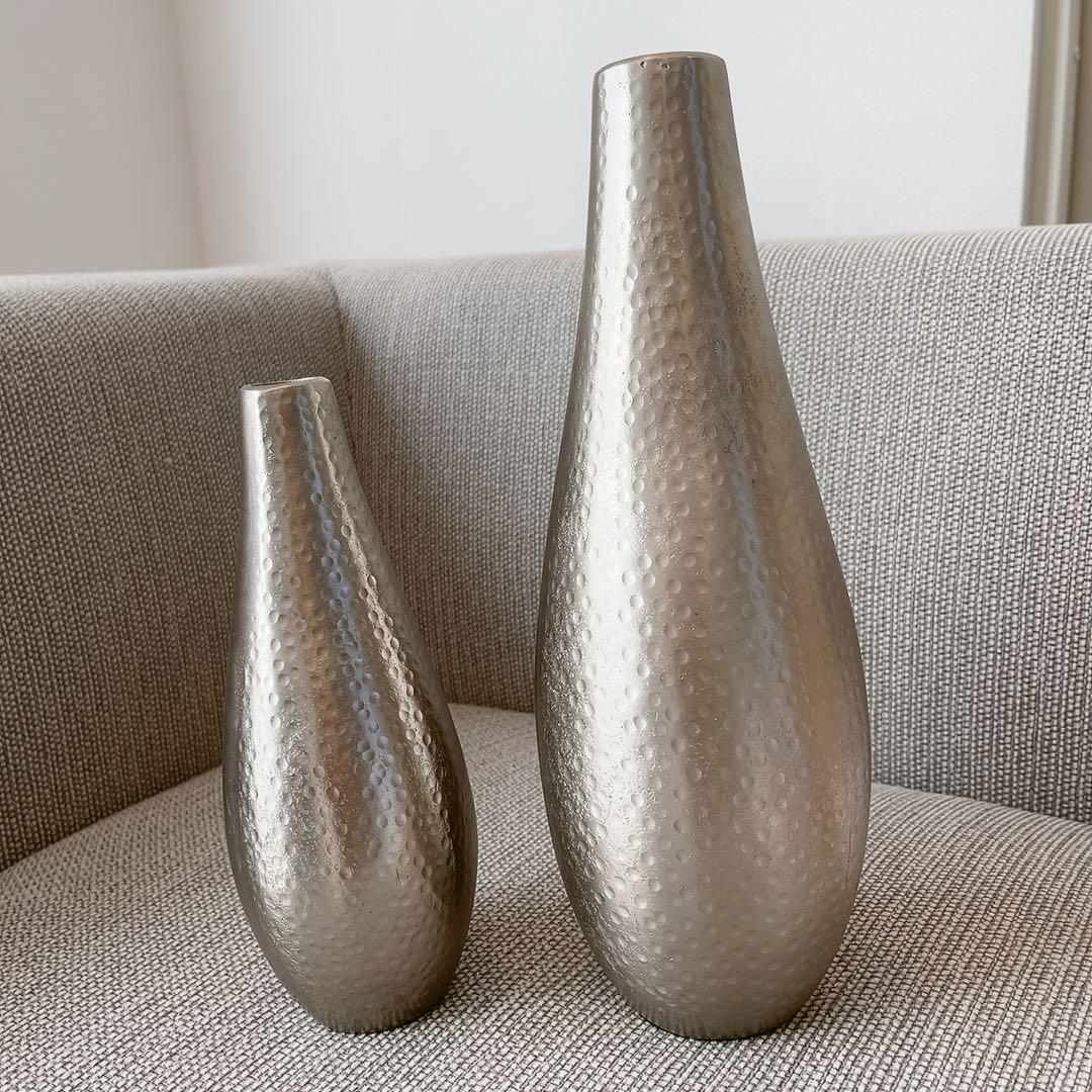 ACTUS シルバーフラワーベース大小