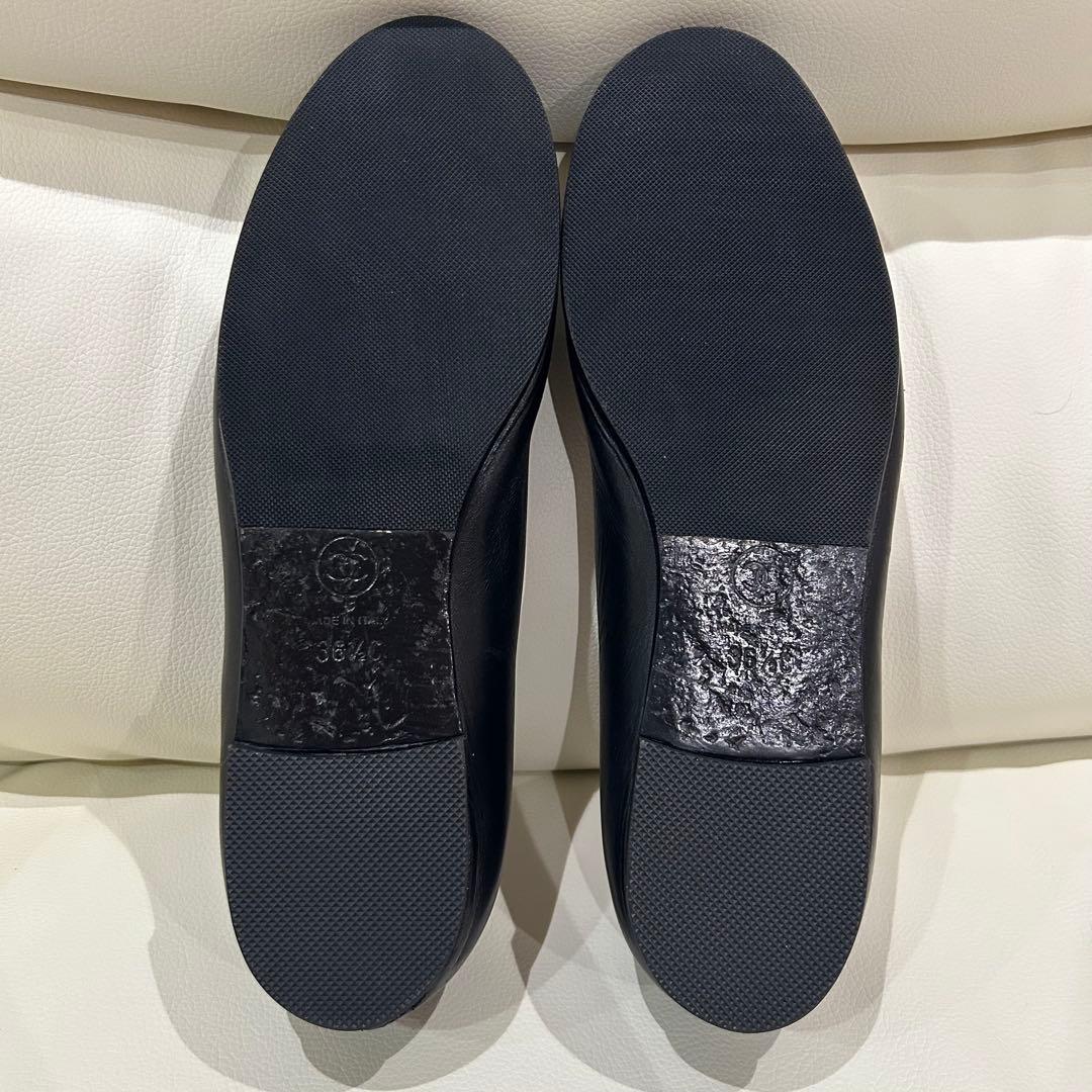 CHANEL ターンロック　バレエシューズ　23.5cm 36 1/2 黒