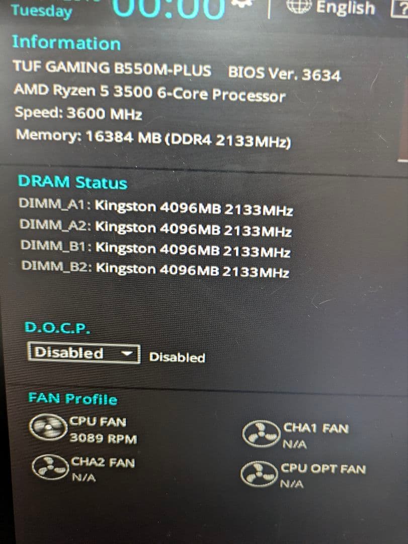 小*郎様 TUF GAMING B550m＆R5 3500＆RAM16GB