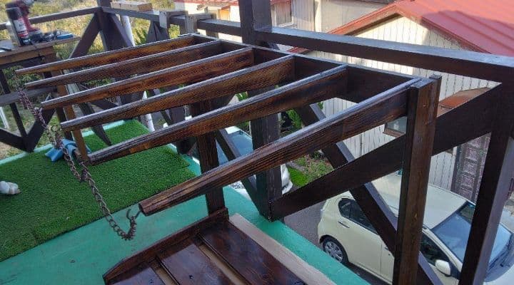 no38ヴィンテージ風　サ－フボードラック　ボードスタンド　神栖～大洗手渡し