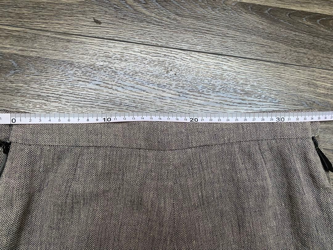 HERMES エルメス　皮モチーフ付　スラックス　パンツ　織り柄 XS