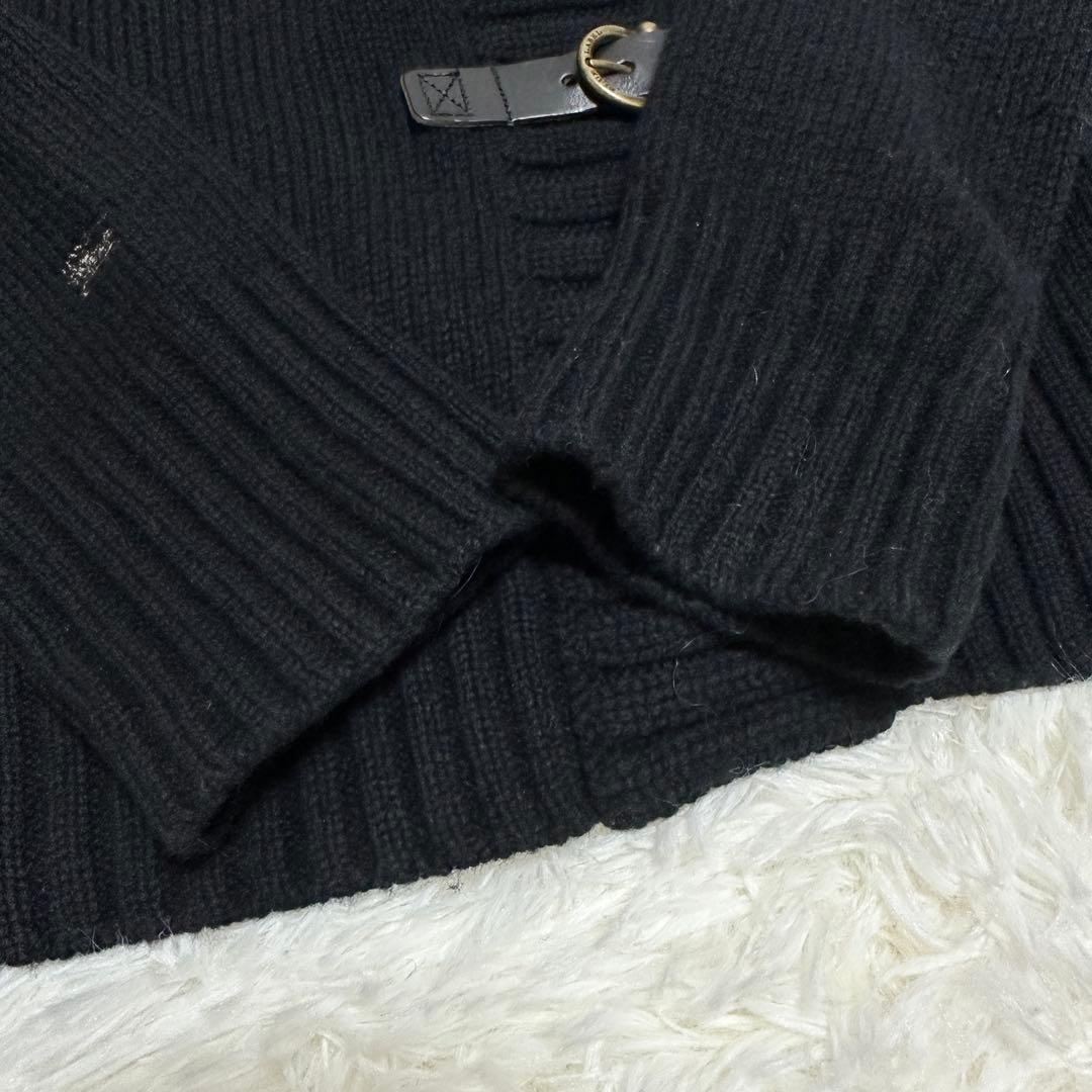 希少✨【バーバリーブルーレーベル】ファーフードニットパーカーベルトカーディガン