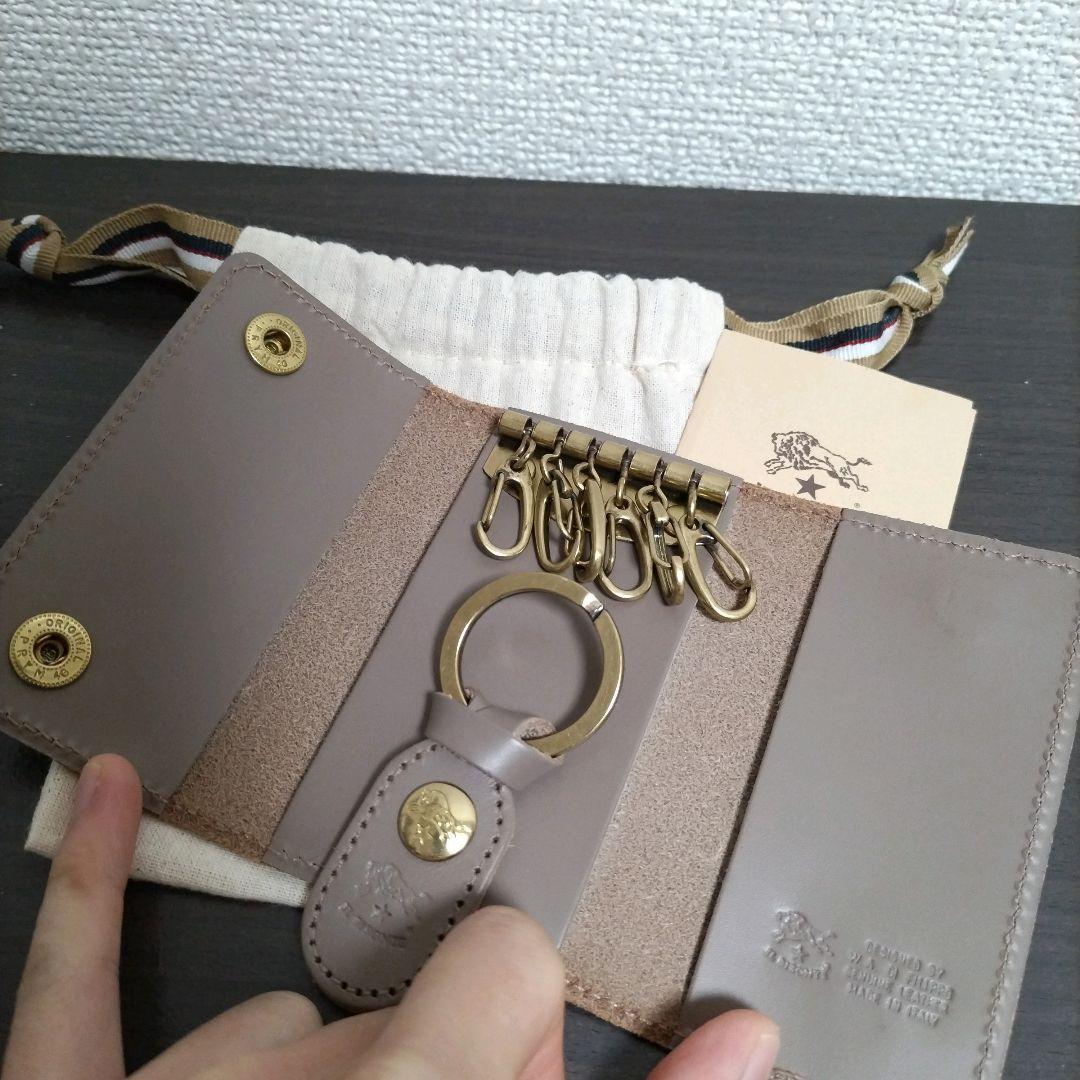 新品 イルビゾンテ 本革 キーケース キーホルダー 6連 グレー トルトラ