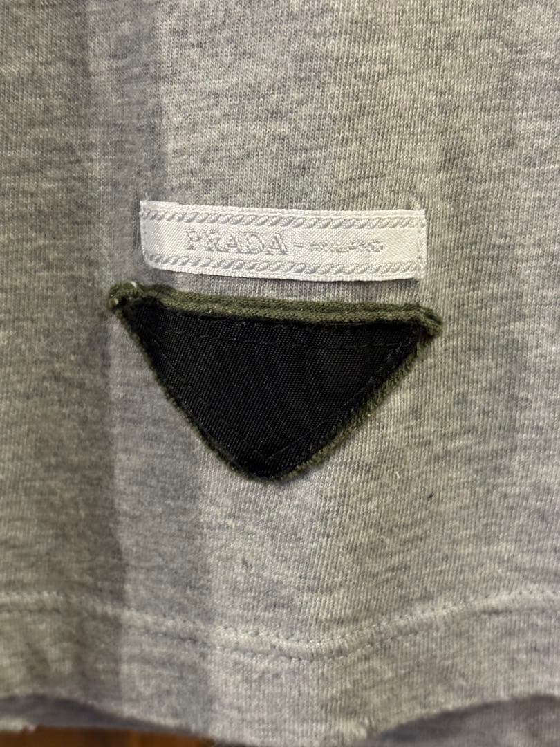 #プラダ#PRADA#レディース#半袖ポロシャツ#グレー#Sサイズ#三角マーク