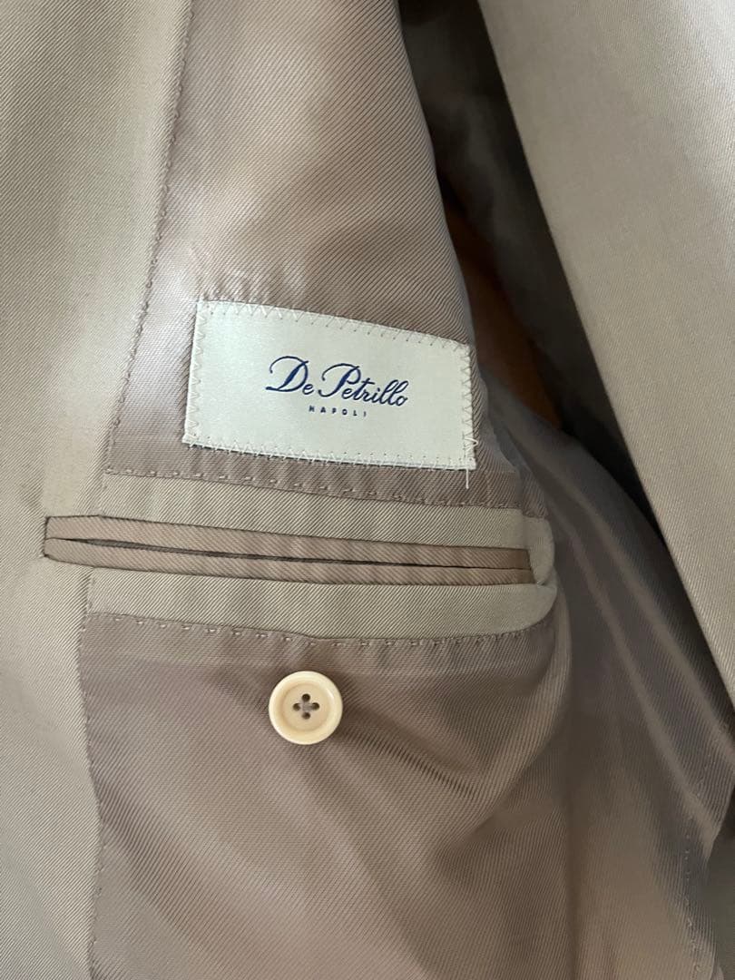 デペトリロ ダブルスーツ ウール×コットン ベージュ系 春夏