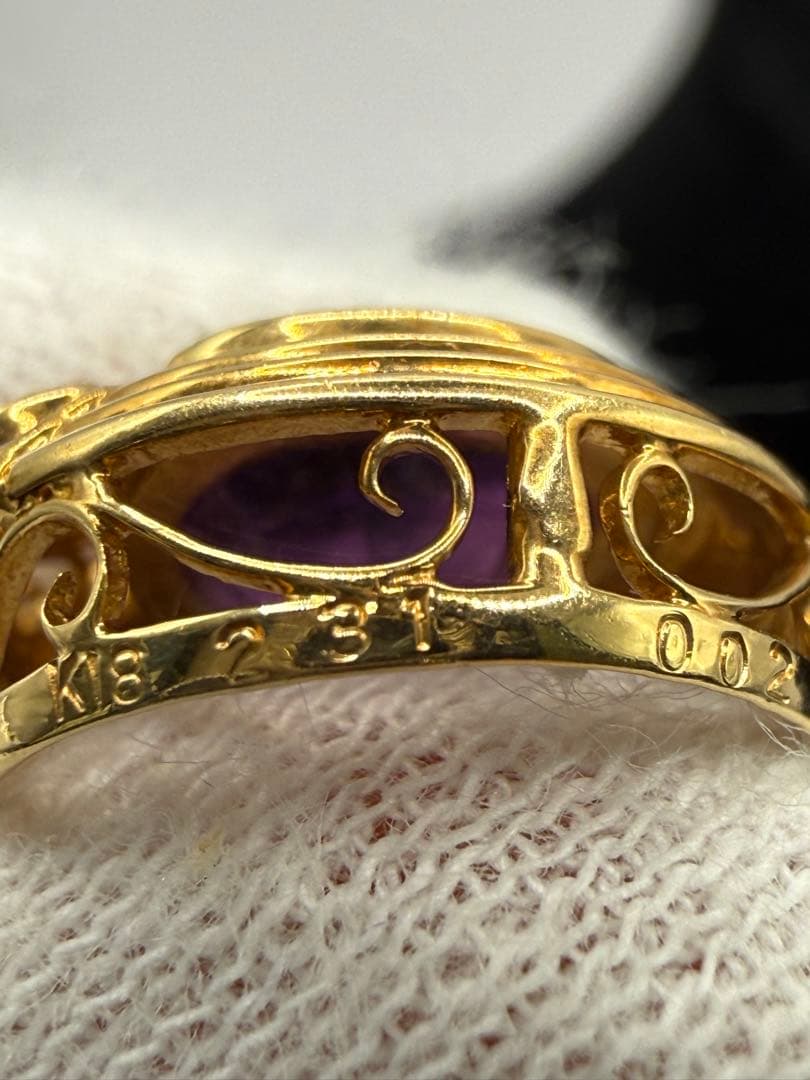 美品　K18 アメジスト ダイヤ ペンダントトップ