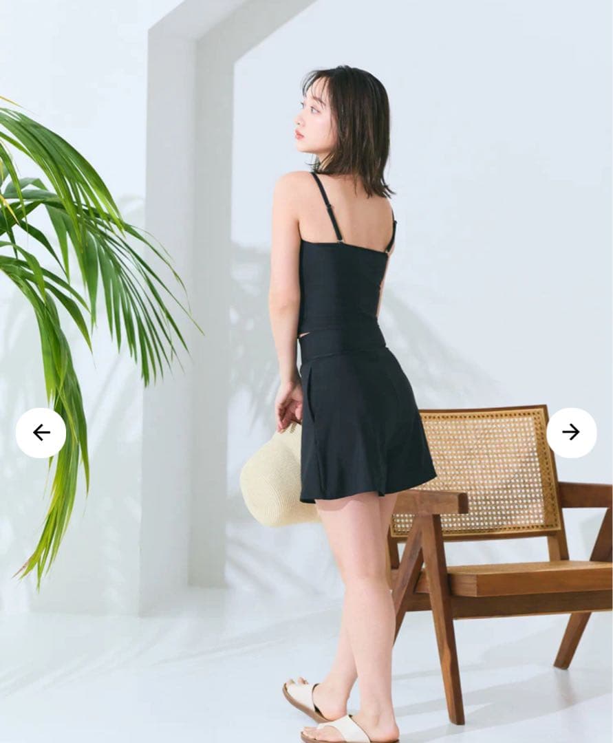 コヒナ　cohina バックリボン３ピーススウィムウェア　ブラック 水着