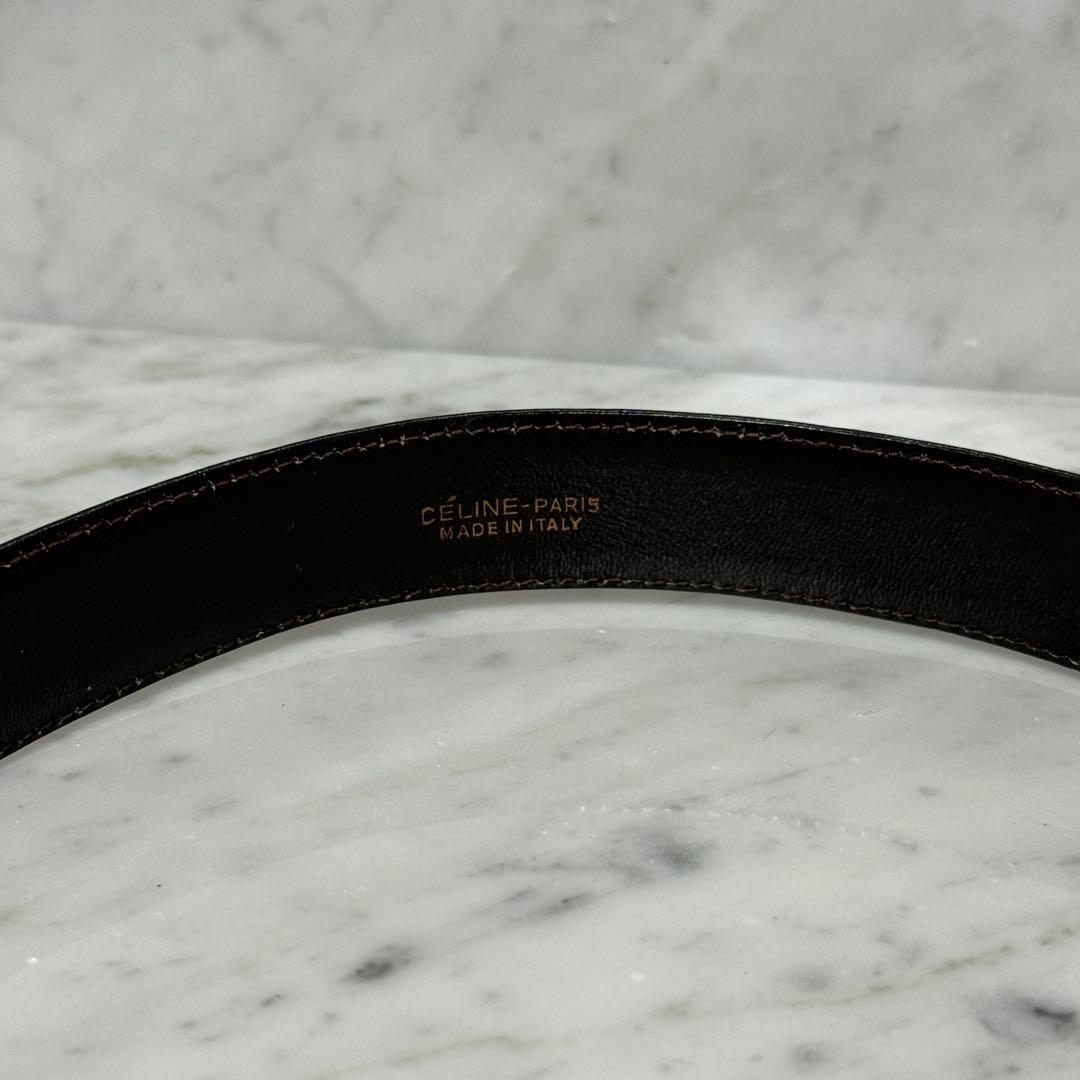 90s OLD CELINE セリーヌ ベルト 本革 馬車金具 ホース 細ベルト