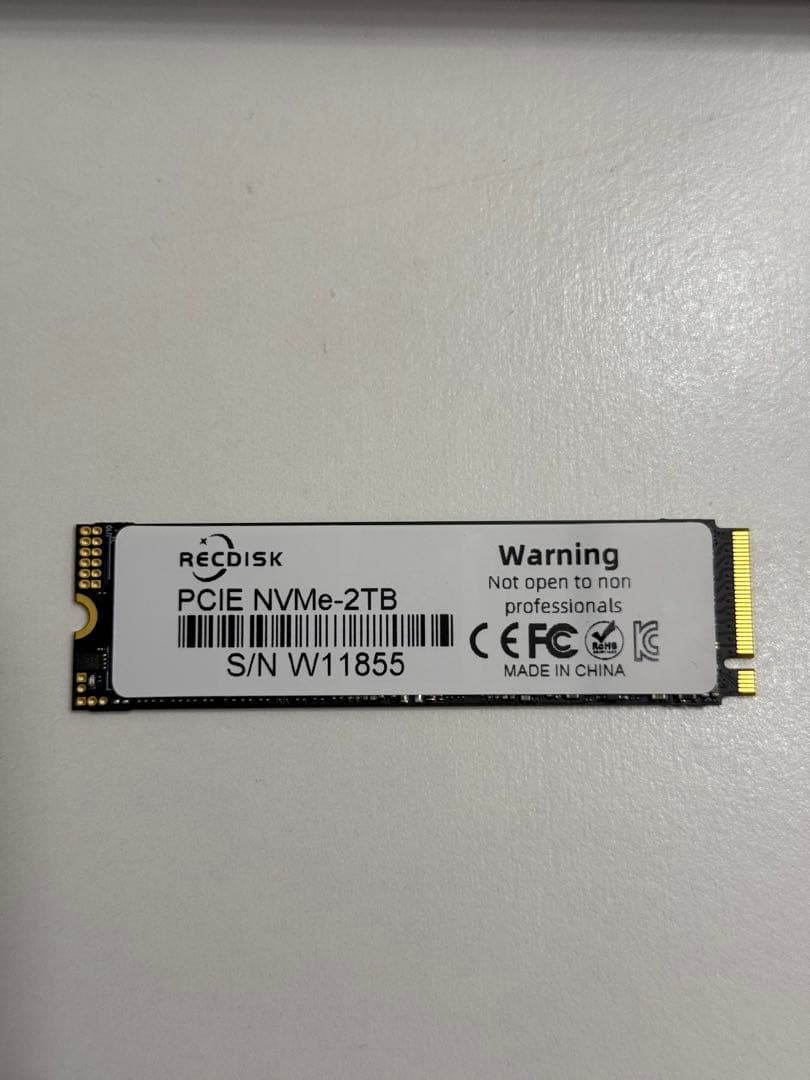 内蔵型SSD RECDISK W11855 NVMe SSD 2TB (2000GB)