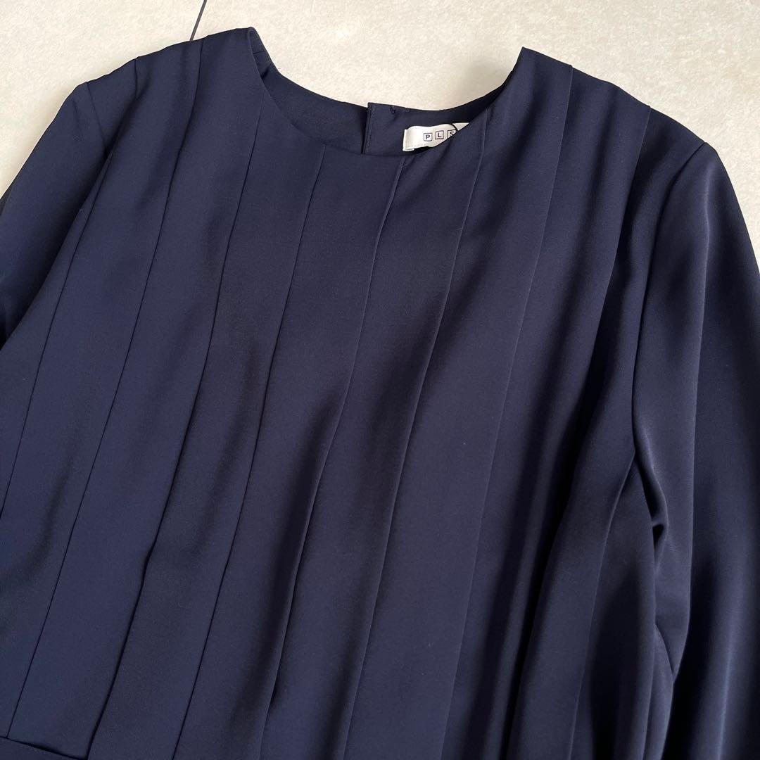 【未使用タグ付き】PLST プラステ ジョーゼットボックスプリーツワンピース