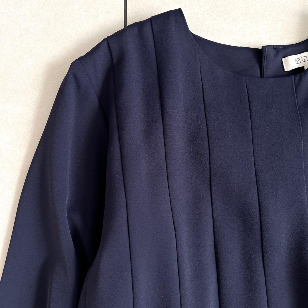 【未使用タグ付き】PLST プラステ ジョーゼットボックスプリーツワンピース