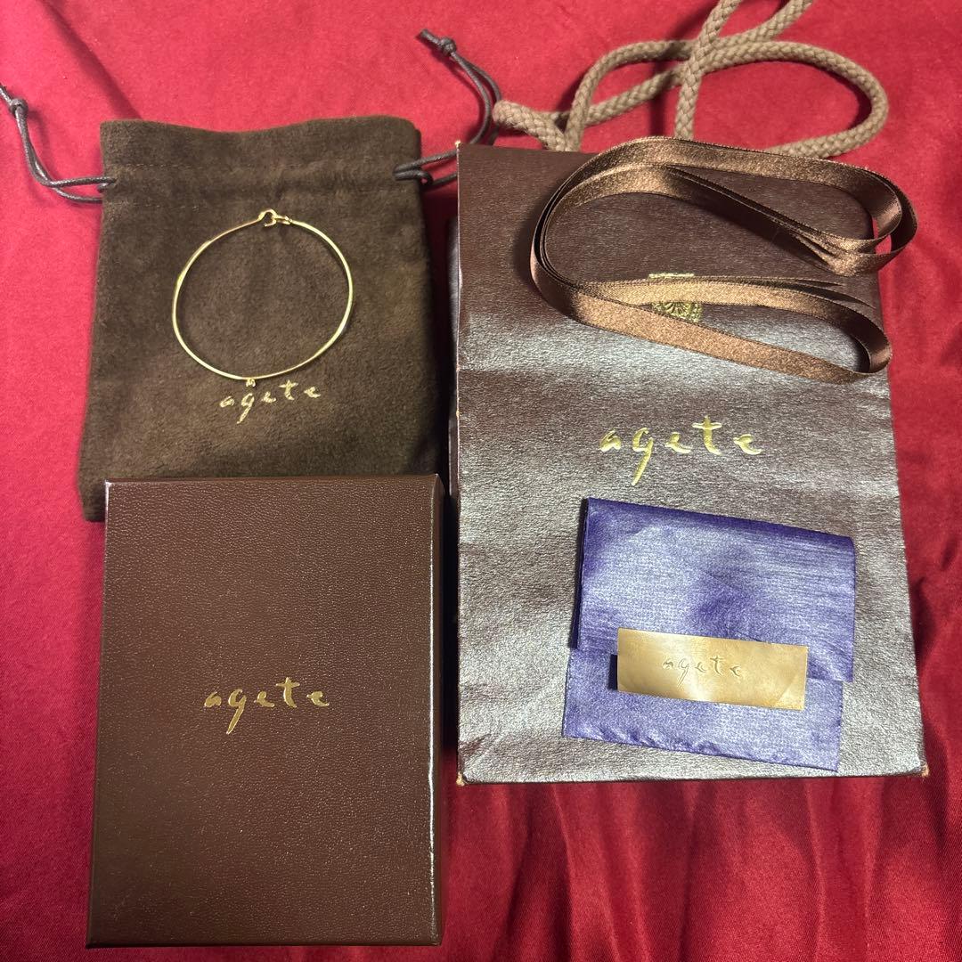 アガット　k10 ダイヤモンド　バングル