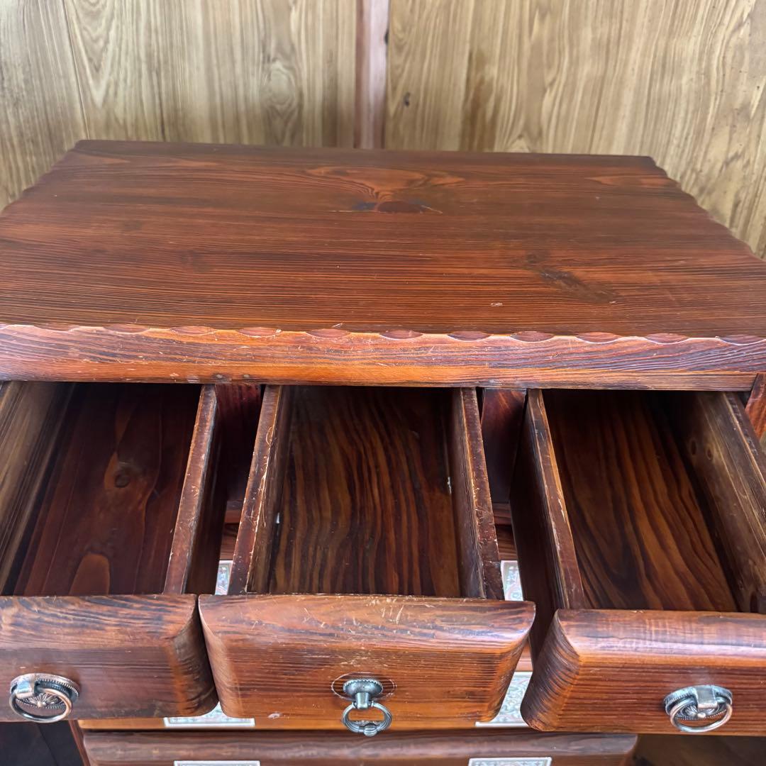 一点限り！ヴィンテージ★バレンシア　4段チェスト　棚　　タイル家具　スパニッシュ