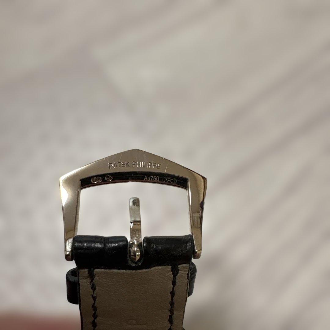 パテックフィリップ　純正ストラップ　純正K18ホワイトゴールド製尾錠付き