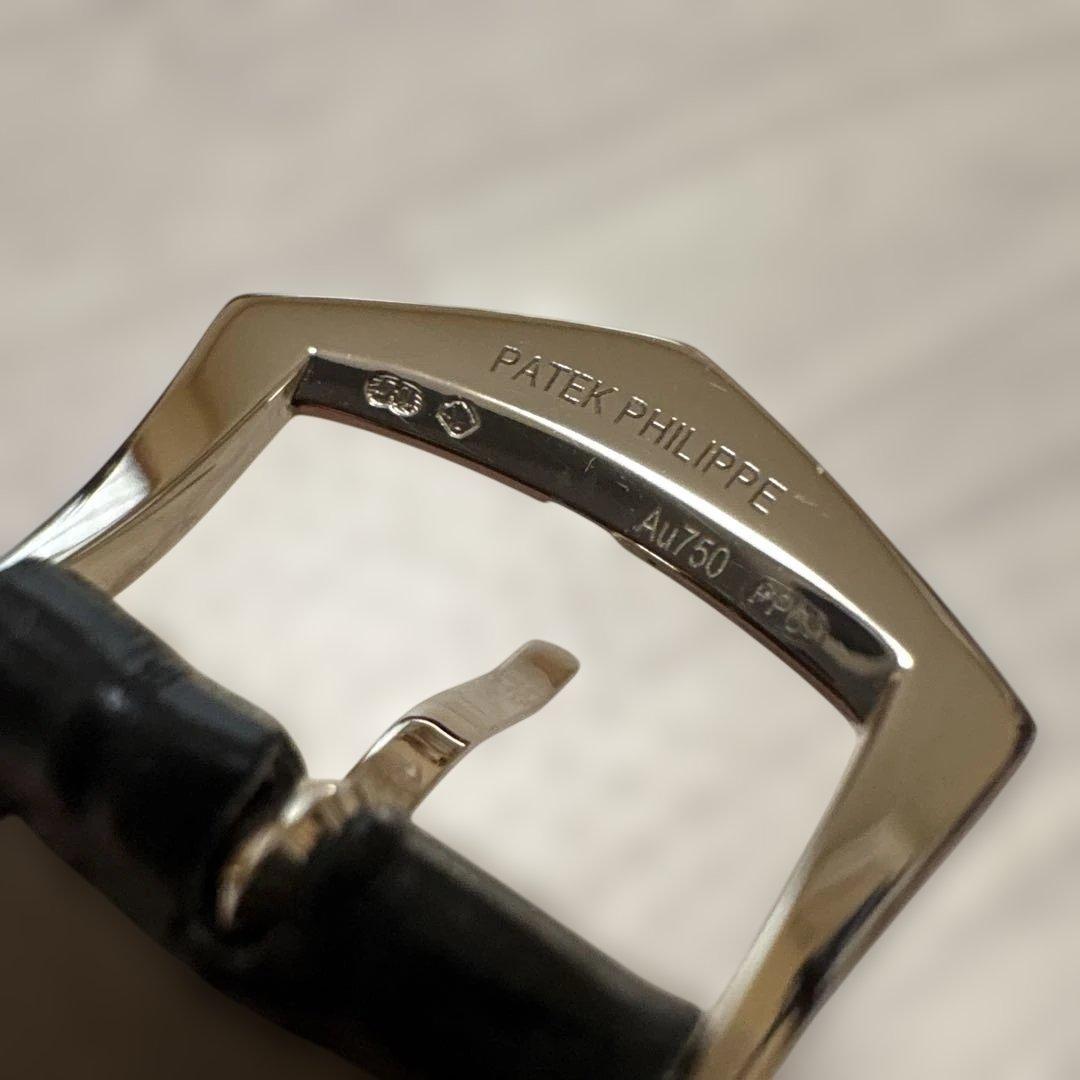パテックフィリップ　純正ストラップ　純正K18ホワイトゴールド製尾錠付き