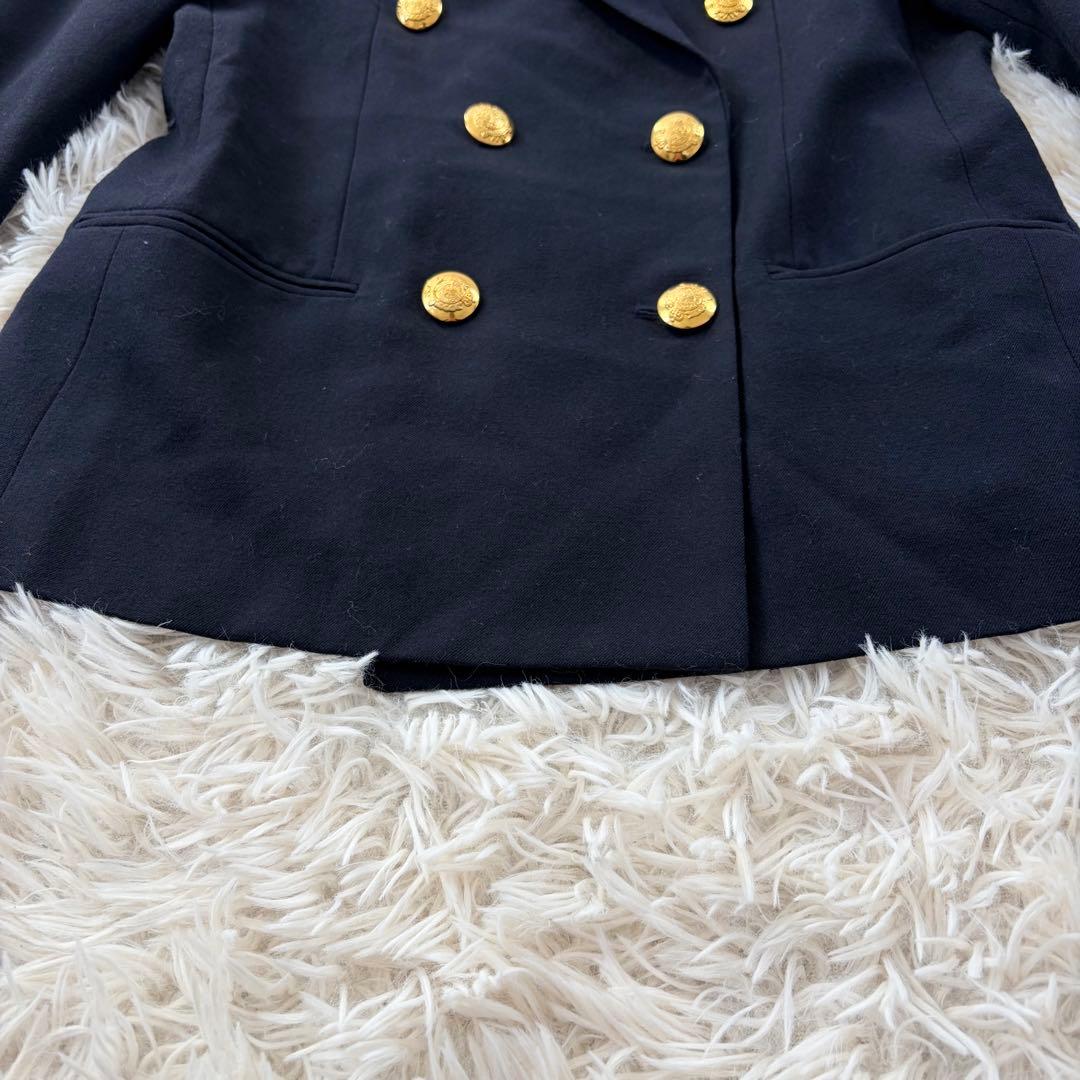 【美品】ラルフローレン 紺ブレ 金ボタン テーラードジャケット ダブル ネイビー