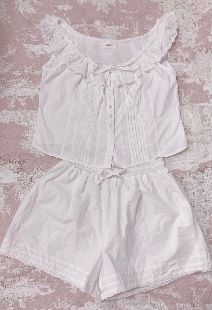 くるみ様おまとめ⭐︎ ブラウス&パンツ、ピンクリネン巾着