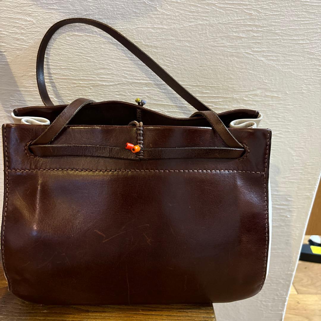 HenryCuirアンリークイール トートバッグ ブラウン×アイボリー