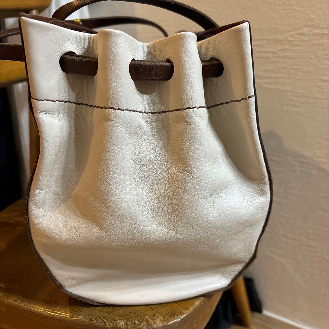 HenryCuirアンリークイール トートバッグ ブラウン×アイボリー