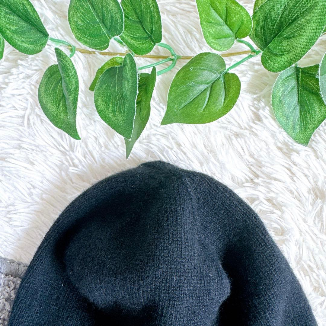 正規品　HERMES エルメス　カシミヤ100% ビーニー　ニット帽　ブラック