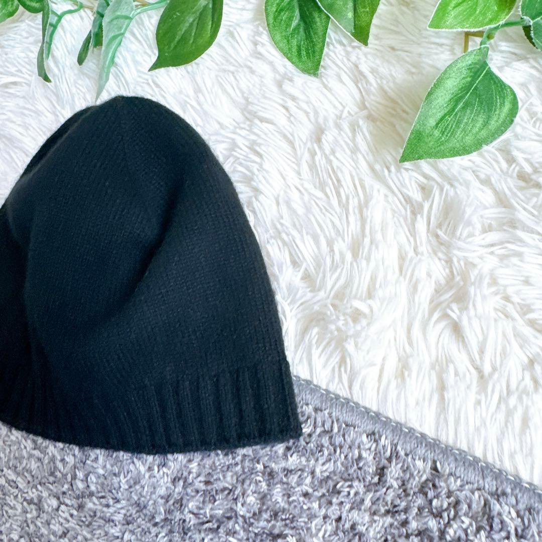 正規品　HERMES エルメス　カシミヤ100% ビーニー　ニット帽　ブラック