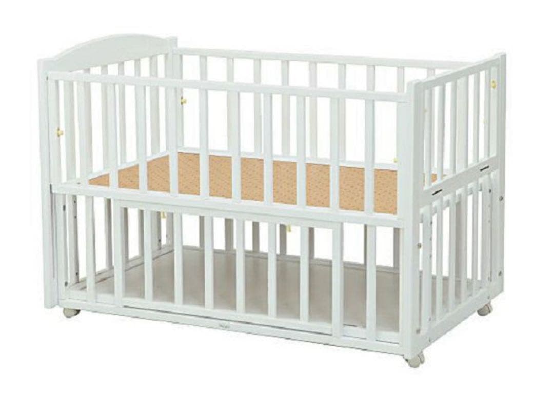 ヤマサキ国産スリーオープンベビーベッド ビーサイドDX-270W