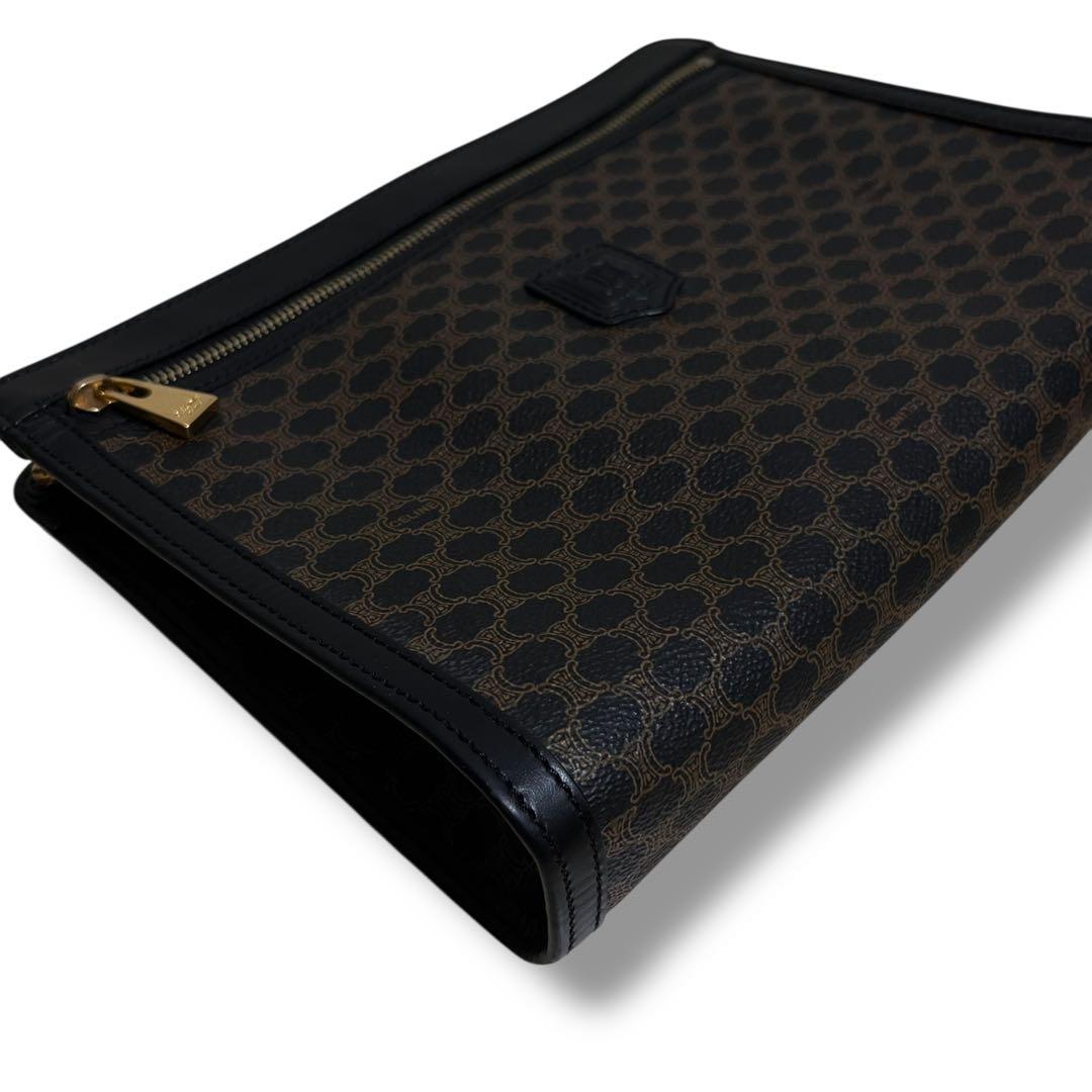 CELINE クラッチバッグ 黒 ブラック マカダム レザー セリーヌ