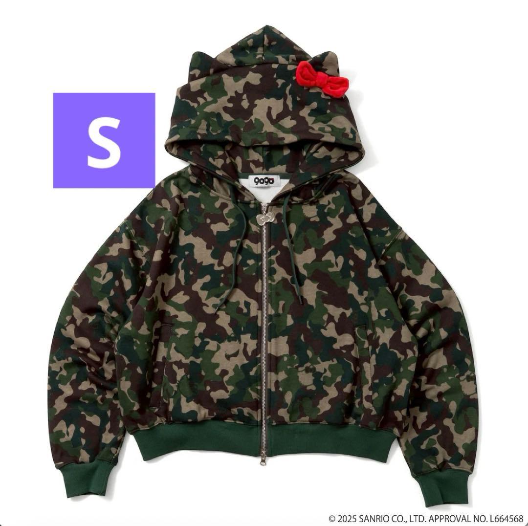 9090 HELLO KITTY 90 Zip パーカー green camo