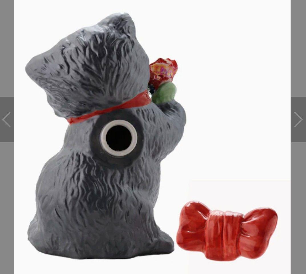 梅酒が入った置物　　マンチカン　ウィズブーケ　ブラックスモーク　正規品　箱無し