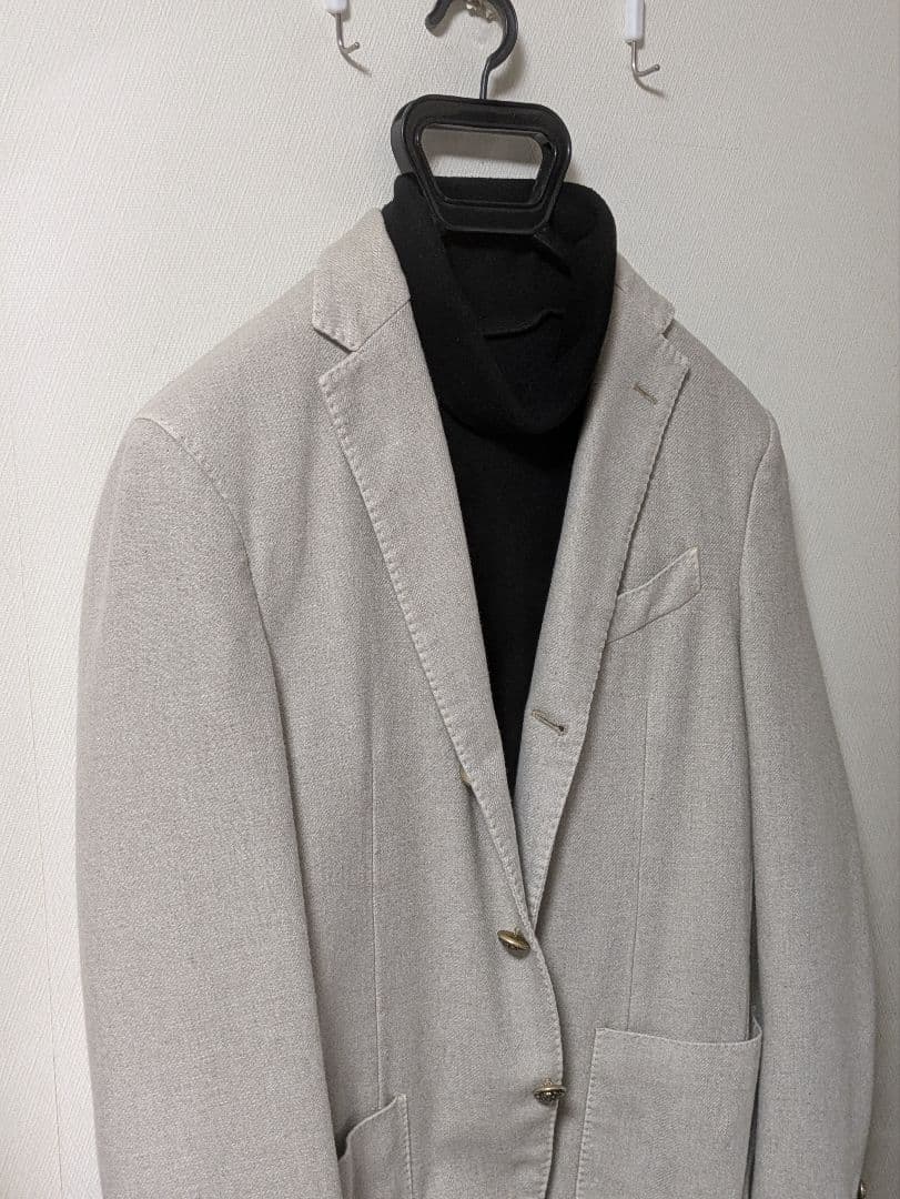 ラルディーニ メンズテーラードジャケット 48 ベージュ 本切羽 メタルボタン