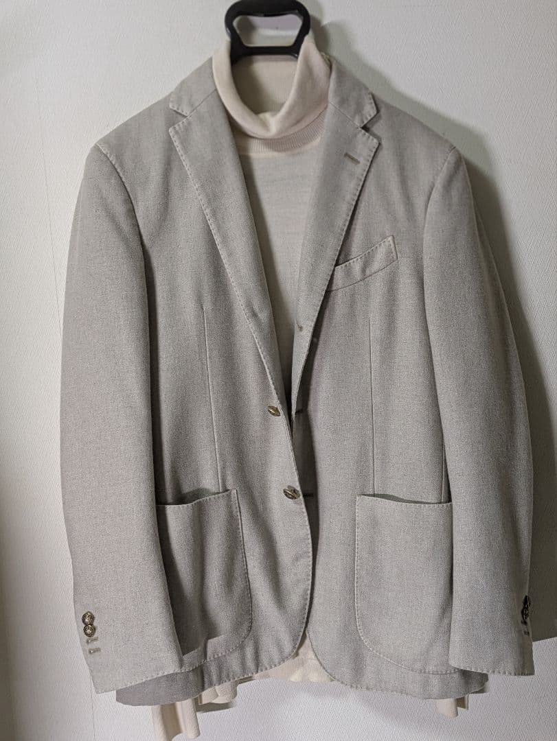ラルディーニ メンズテーラードジャケット 48 ベージュ 本切羽 メタルボタン