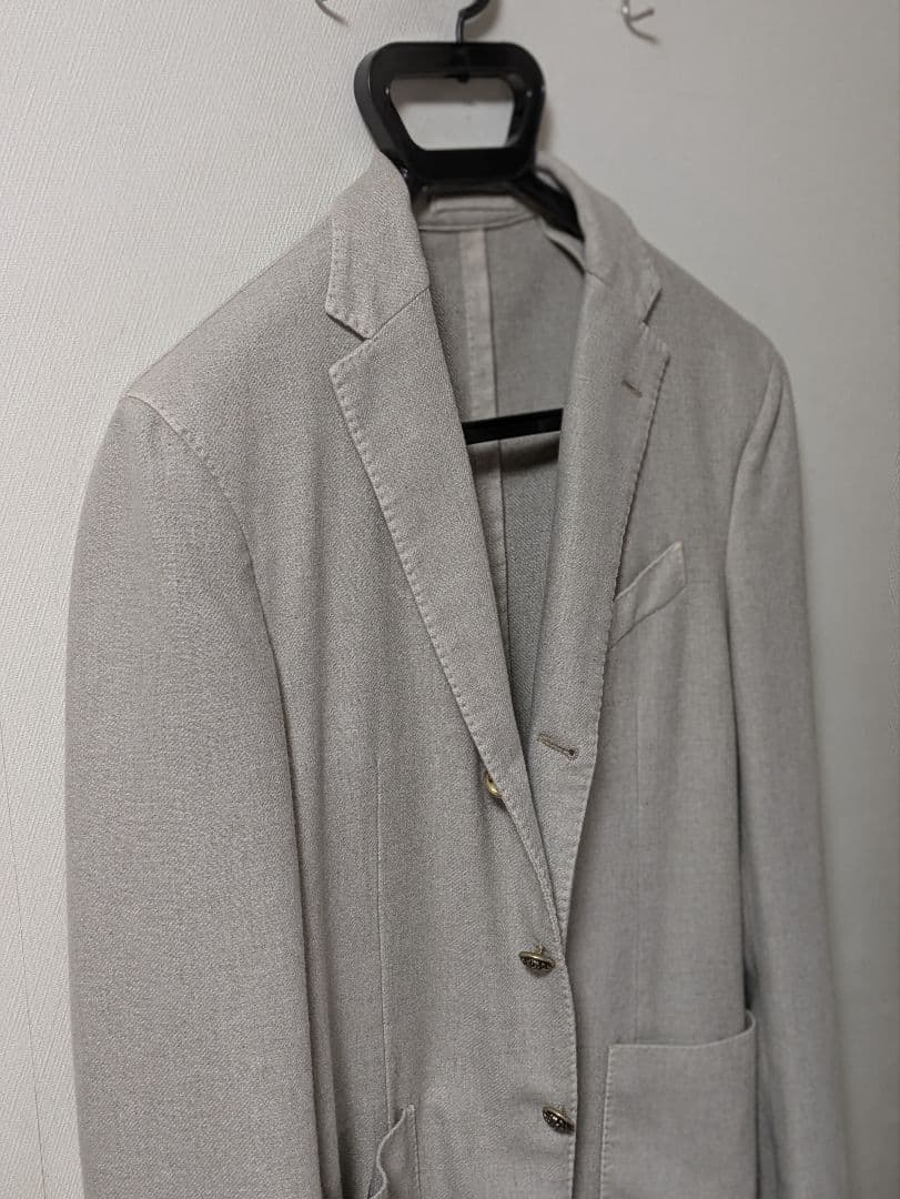 ラルディーニ メンズテーラードジャケット 48 ベージュ 本切羽 メタルボタン