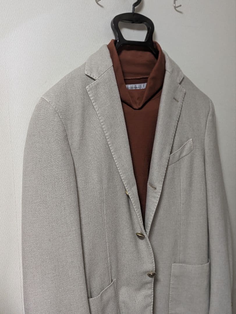 ラルディーニ メンズテーラードジャケット 48 ベージュ 本切羽 メタルボタン