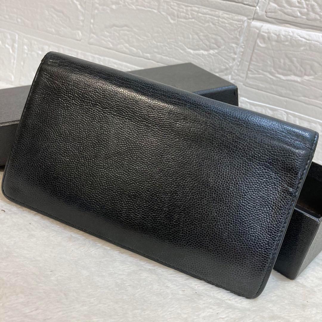 ！美品！　CHANEL シャネル　キャビアスキン　長財布