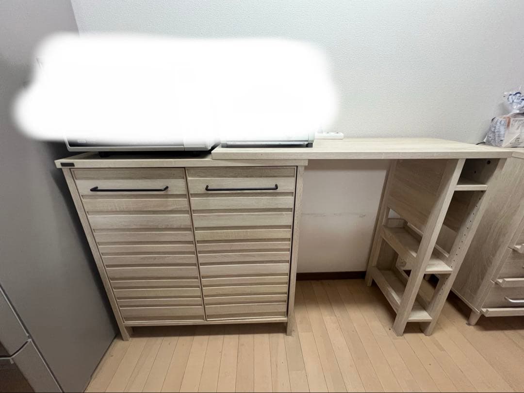 11/3処分【北欧シリーズ】キッチンカウンター　食器棚