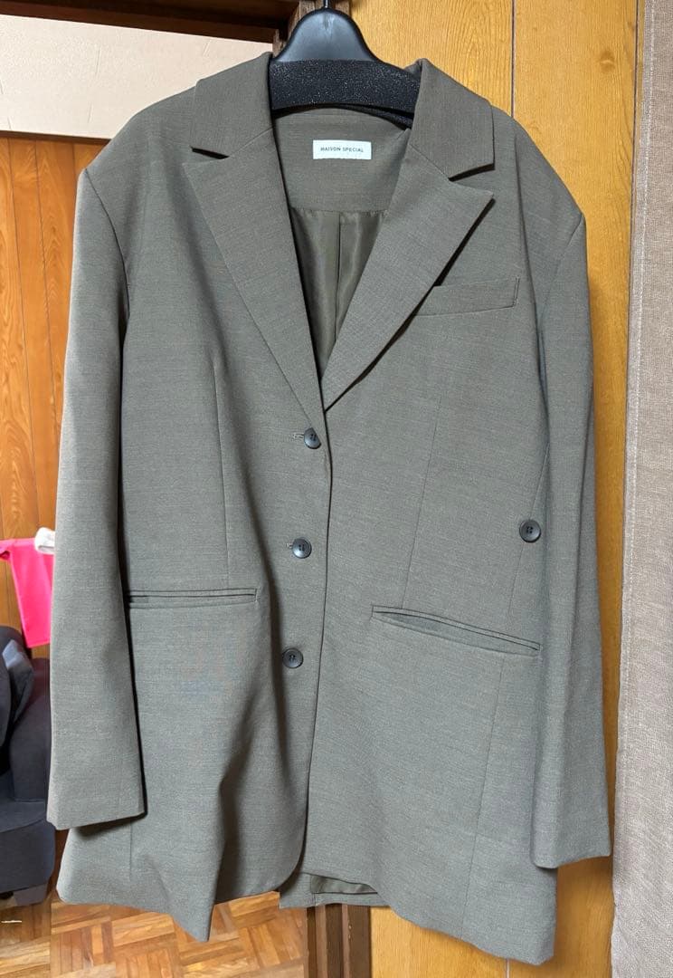 メゾンスペシャル　シングルボタンオーバージャケット
